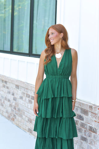 Ruffle Maxi - Emerald