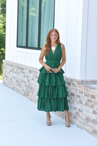 Ruffle Maxi - Emerald