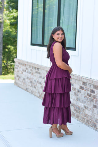 Ruffle Maxi - Plum