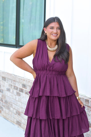 Ruffle Maxi - Plum