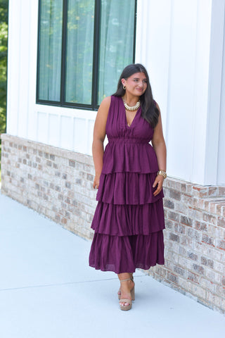 Ruffle Maxi - Plum