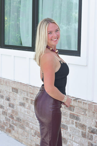 Chain Strap Top - Black