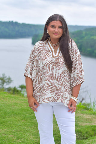 Taupe Printed Top