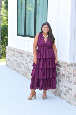 Ruffle Maxi - Plum