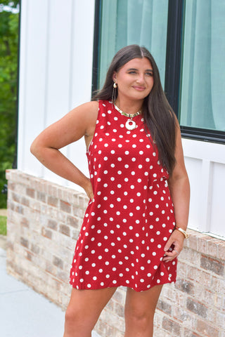 Wine Polka Dress