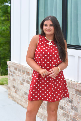 Wine Polka Dress