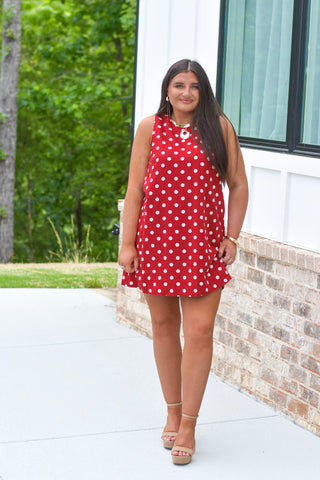 Wine Polka Dress