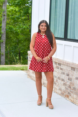 Wine Polka Dress