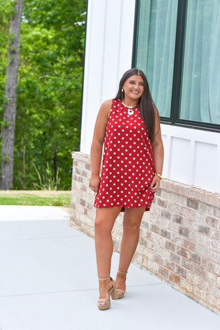 Wine Polka Dress