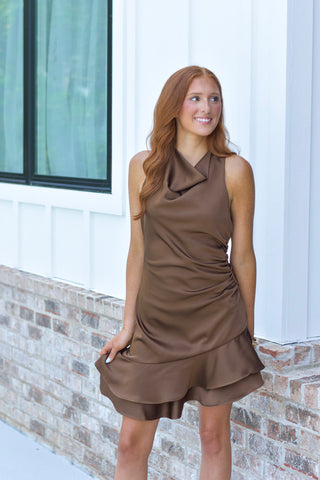 Brown Halter Dress