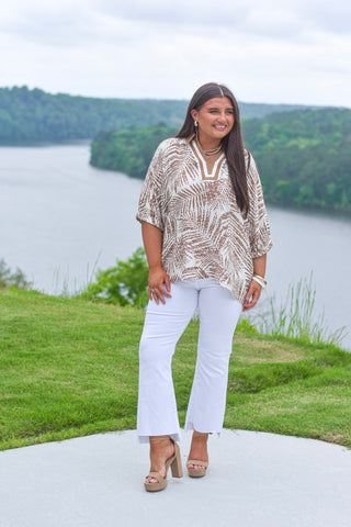 Taupe Printed Top