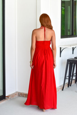 Floral Detail Maxi - Red