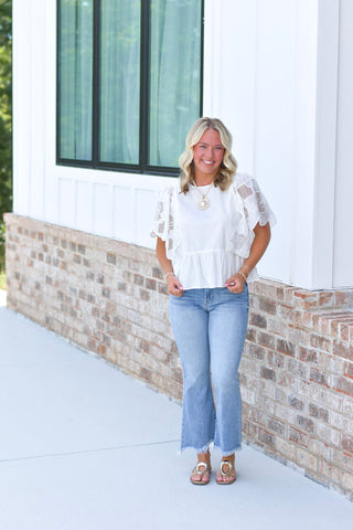 Embroidered White Top