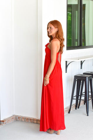 Floral Detail Maxi - Red
