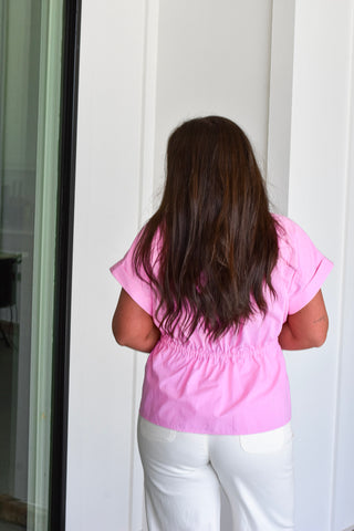Drawstring Top - Pink