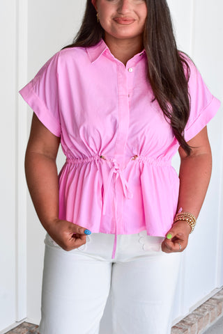 Drawstring Top - Pink