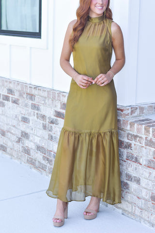 Organza Maxi - Olive