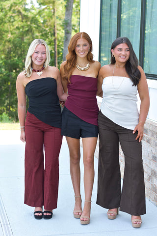 Wide Leg Denim - Wine