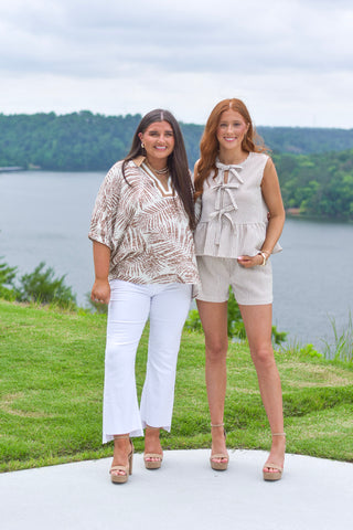 Taupe Printed Top