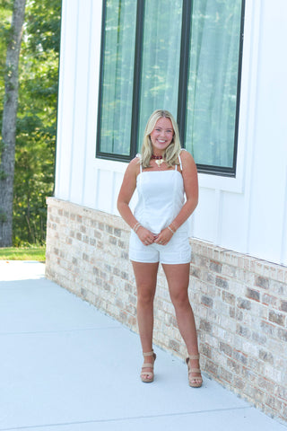 Tie Short Set - White