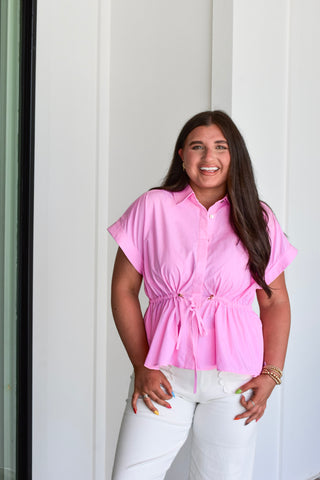 Drawstring Top - Pink