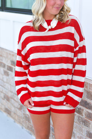 Mock Stripe Set - Red