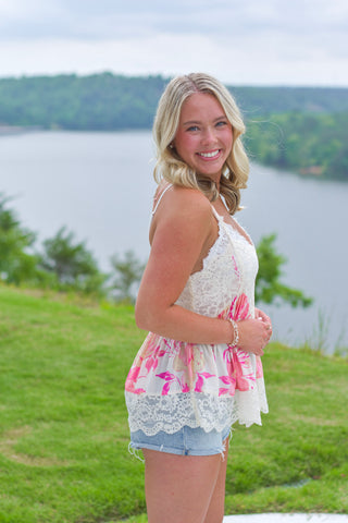 Peach Lace Top