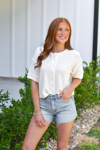 Button Knit - Cream