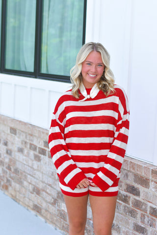 Mock Stripe Set - Red