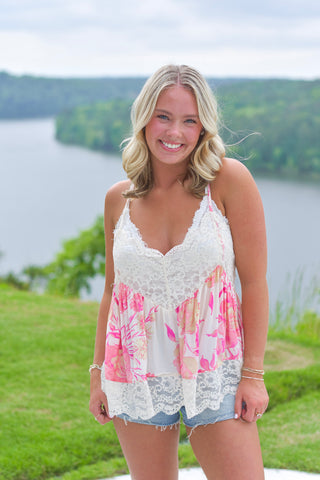 Peach Lace Top