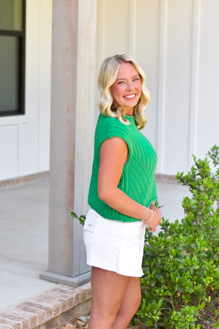 Ribbed Knit Top - Green