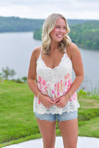 Peach Lace Top