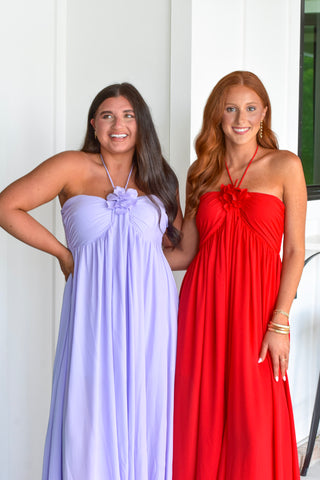 Floral Detail Maxi - Red