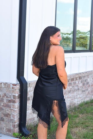 Strapless Lace Dress - Black