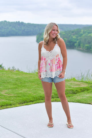 Peach Lace Top