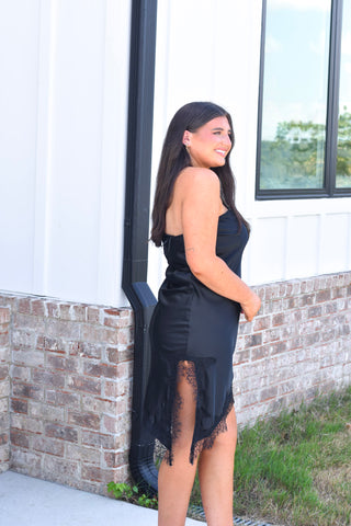 Strapless Lace Dress - Black