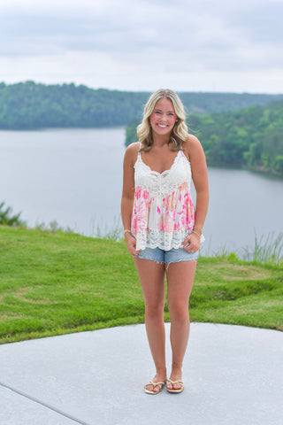 Peach Lace Top