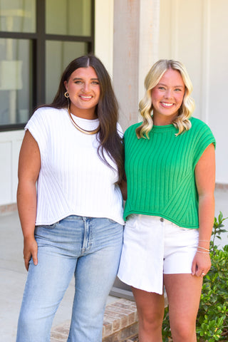 Ribbed Knit Top - Green