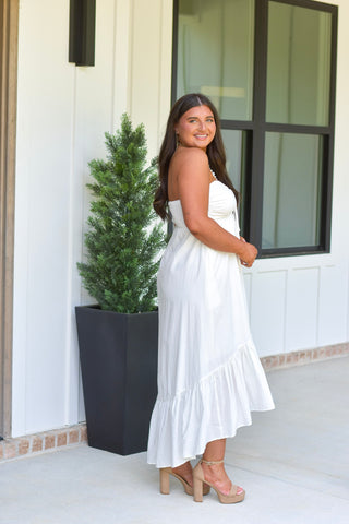 Ruched Midi - Ivory
