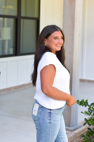 Ribbed Knit Top - Ivory