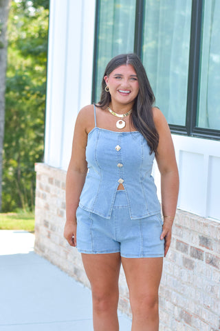 Denim Gold Button Set