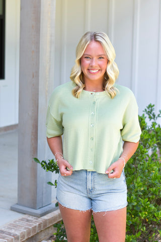 Button Knit - Sage