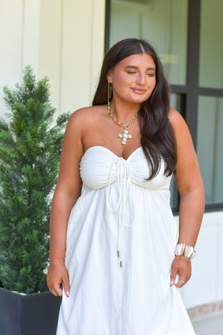 Ruched Midi - Ivory