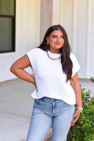 Ribbed Knit Top - Ivory