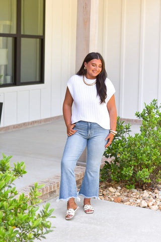 Ribbed Knit Top - Ivory