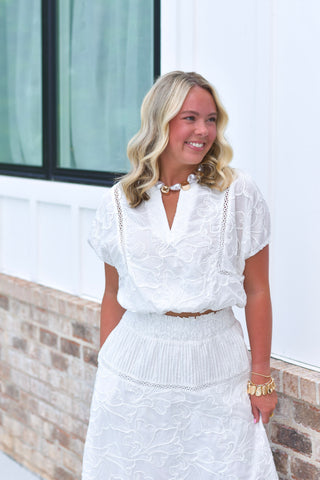 Lace Trim Skirt Set