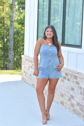 Denim Gold Button Set