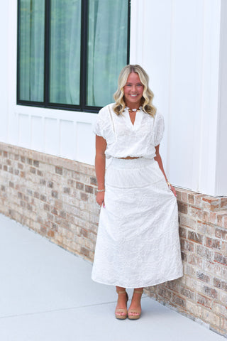 Lace Trim Skirt Set