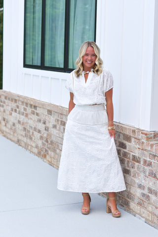 Lace Trim Skirt Set