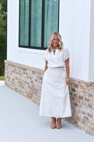 Lace Trim Skirt Set